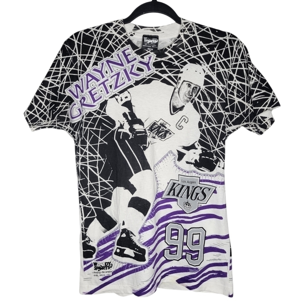 VTG 90s Wayne Gretzky Los Angeles Kings Woody Sports Youth AOP Graphic T-Shirt